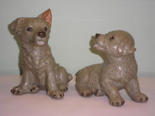 Estatueta grande vintage de cerâmica para filhote de cachorro 7" e 8,5" pastor ou labrador comprar usado  Enviando para Brazil