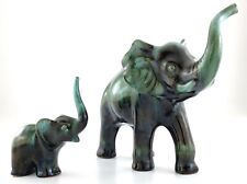Vintage Blue Mountain Pottery BMP Canada Mother Baby Elephant 2 Figures T381 for sale  Canada