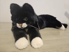 Kosen Black Cat realista, peluche pesado, patas blancas, un verde, un ojo marrón, usado segunda mano  Embacar hacia Argentina