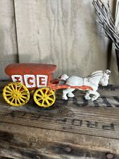 Vagão de transporte antigo de ferro fundido brinquedo cavalo puxado carrinho de gelo  comprar usado  Enviando para Brazil