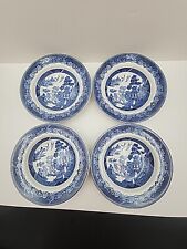 Used, Johnson Brothers Blue Willow England Set of 4 Rimmed Soup Bowls 8 5/8" for sale  Shipping to South Africa