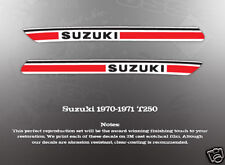 SUZUKI 1970-1971 T250 FUEL TANK DECALS GRAPHICS, used for sale  Shipping to South Africa