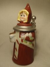 VINTAGE SMALL MINIATURE LIDDED BEER STEIN PIXIE GIRL LID DOMEX GERMANY 4.5" tall for sale  Shipping to South Africa