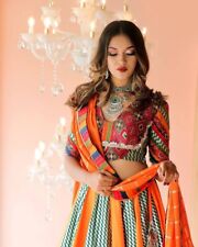 Naranja Diseñador Choli Lehenga Paquistaní Bollywood lehenga para una fiesta o boda segunda mano  Embacar hacia Argentina