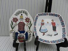 Turi Design “Lotte” Hand Painted Figgjo Flint Norway Plaque + Hardanger Dish. for sale  Shipping to South Africa