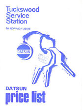 Datsun price list for sale  BATLEY