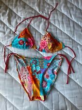 Conjunto de bikini vintage para mujer talla L Y2K estilo francés floral bikini segunda mano  Embacar hacia Argentina