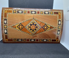 Caixa de bugigangas forrada de madeira em mosaico árabe - Estado usado comprar usado  Enviando para Brazil