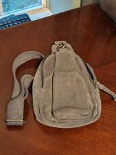 Free People Hudson Suede Leather Sling Bag Gray for sale  Shipping to South Africa