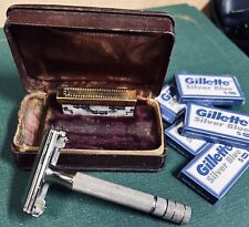 Barbeador de segurança vintage Gillette com estojo de lâmina comprar usado  Enviando para Brazil