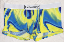 Calvin Klein Masculino Grande Azul e Amarelo Cintura Baixa Microfibra Boxer Baú comprar usado  Enviando para Brazil