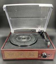 Vinyl Record Player 3-Speed Bluetooth Suitcase Portable Belt-Driven Brown Tested for sale  Shipping to South Africa