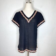 Top Savanna Jane Boho Cottage Core Bordado Campesino Mujer’s Medio Negro segunda mano  Embacar hacia Mexico