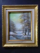 Used, Vintage Oil Painting, Winter Snowscape, Forest, Trees, Continental School for sale  Shipping to South Africa