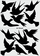 12 VARIOUS BIRDS Stickers Decals Bath Screen Tile Stop Hitting Windows Glass, used for sale  Shipping to South Africa