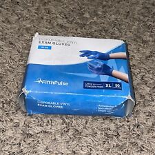 Used, Fifth Pulse Vinyl Exam Latex & Powder Free Gloves - Blue - Box of 50 (XL) for sale  Highland