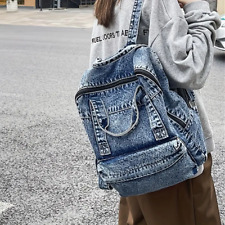 Mochila jeans chique de grande capacidade mochila com zíper mochila de viagem escolar durável comprar usado  Enviando para Brazil