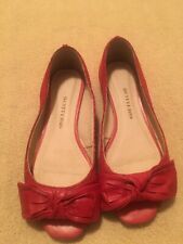 Red leather flat for sale  GLASGOW