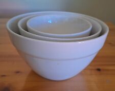 Vintage White Ceramic Nesting Pudding Basins Bowls Set of 3 Made in China for sale  Shipping to South Africa