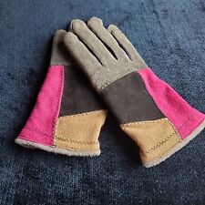 Guantes Fownes Cuero de Gamuza Importado Talla M Color Bloqueado Forrado Para Mujer De Colección segunda mano  Embacar hacia Argentina