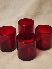 Artland Iris Red Double Old Fashioned 4" Ruby Red Bubble Glasses Set Of 4 for sale  Shipping to South Africa