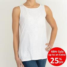 White Stuff Top Womens White Cotton Embroidered Sleeveless Summer Size 10  for sale  Shipping to South Africa