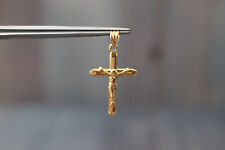Real Gold 18K Yellow Gold Lightweight Cross Pendant Fine Jewelry for sale  Shipping to South Africa