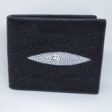 New Black Genuine Stingray Leather skin Men Bi-fold  Credit Card Wallet. for sale  Shipping to South Africa