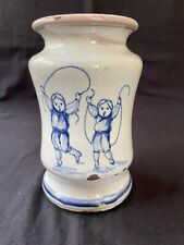 Unique antique albarello pharmacy jar with playing kids . 18th century for sale  Shipping to South Africa