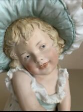 Rare Antique Gebruder Heubach Bonnet Bisque Figurine Piano Baby Girl German, used for sale  Shipping to South Africa