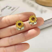 Usado, Moda Cristal Amarillo Girasol Pendientes Tachuelas Mujeres Boda Joyería Regalo segunda mano  Embacar hacia Argentina