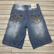 Shorts jeans vintage 5ive selva masculino 34 azul bordado folgado skatista Y2K comprar usado  Enviando para Brazil