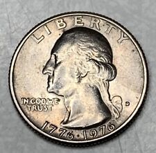 1776-1976 Cuarto de dólar Bicentenario Lleno D Como Nuevo Marca Error Moneda Rara 25 centavos segunda mano  Embacar hacia Argentina