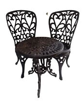 Antiga mesa bistrô de ferro fundido com cadeiras para bonecas/ursos decoração interna/externa comprar usado  Enviando para Brazil