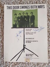1966 Herman's Hermits "This Door Swings Both Ways" Sheet signed by Barry & Lek for sale  Shipping to South Africa