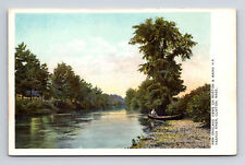 Scenic View Man in Canoe on Nashua River Clinton Massachusetts MA UDB Postcard for sale  Shipping to South Africa
