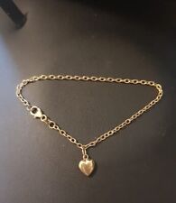 9ct Gold Bracelet with Heart Charm for sale  Shipping to South Africa