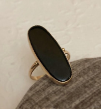 Used, Vintage Ring Gold 585 14K Women's Jewelry Onyx Ukraine Black Stone Rare Rose 20c for sale  Shipping to South Africa