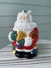 Christmas Santa Claus Cookie Jar Canister Ceramic 12 Inches Tall 8 Inches Wide for sale  Shipping to South Africa