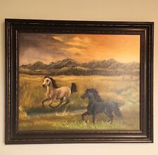 Horses painting framed for sale  Narvon