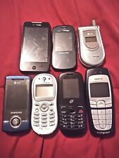 Lote de 7 teléfonos celulares antiguos de colección - Samsung, Nokia, Motorola, Verizon, At&T, Alcatel , usado segunda mano  Embacar hacia Mexico