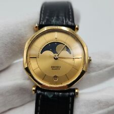 Seiko Octagon Gold Tone Moonphase relógio de quartzo 7434-6020 - PARA PEÇAS/REPARO comprar usado  Enviando para Brazil