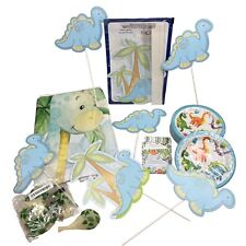 Baby Shower Dinosaur Decorations Lot Diaper Raffle Photo Backdrop Balloons Plate for sale  Shipping to South Africa