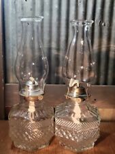 Lámparas de aceite vintage de vidrio transparente con patrón de punta de diamante segunda mano  Embacar hacia Argentina