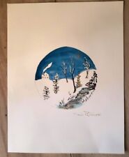 Watercolor winter scene for sale  Gualala