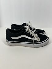 Vans Old School Shoes Mens Size 4 Womens 5.5 Black White Canvas Lace Up Sneakers, used for sale  Shipping to South Africa