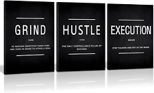 Canvas Painting Wall Art, Grind Hustle Execution Motivational Wall Art Decoratio, used for sale  Shipping to South Africa