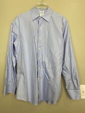Brooks Brothers Dress Shirt Mens 15.5 - 4/5 Blue White Striped Regent Non Iron for sale  Shipping to South Africa