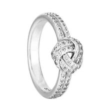 GENUINE S925 SILVER PAVE CLASSIC ELEGANCE LOVE KNOT RING SIZE 58  LIMITED QTY!, used for sale  LONDON