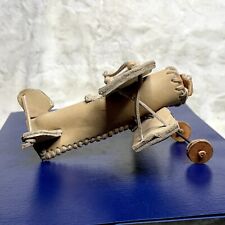 Vintage Biplane Model in Soft Leather Hand Made Replica for sale  Shipping to United Kingdom